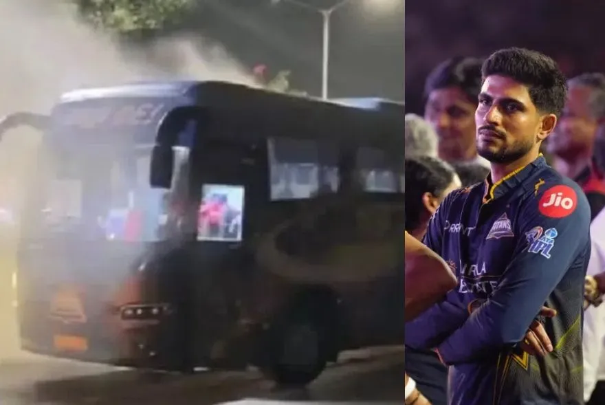পৰাজয়ৰ পিছতেই বিপদত গুজৰাট টাইটানছ;ৰাজপথতে জ্বলি উঠিল চলন্ত টীম বাছ