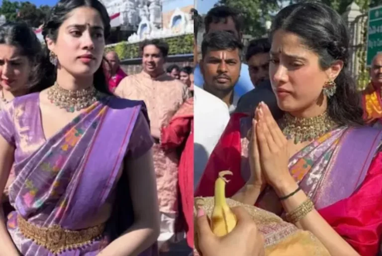 খালী ভৰিৰে ৩৫৫০ চিৰি বগাই তিৰুপতি বালাজী দৰ্শন জাহ্নৱী কাপুৰৰ